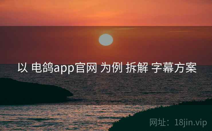 以 电鸽app官网 为例 拆解 字幕方案 以 电鸽app官网 为例 拆解 字幕方案